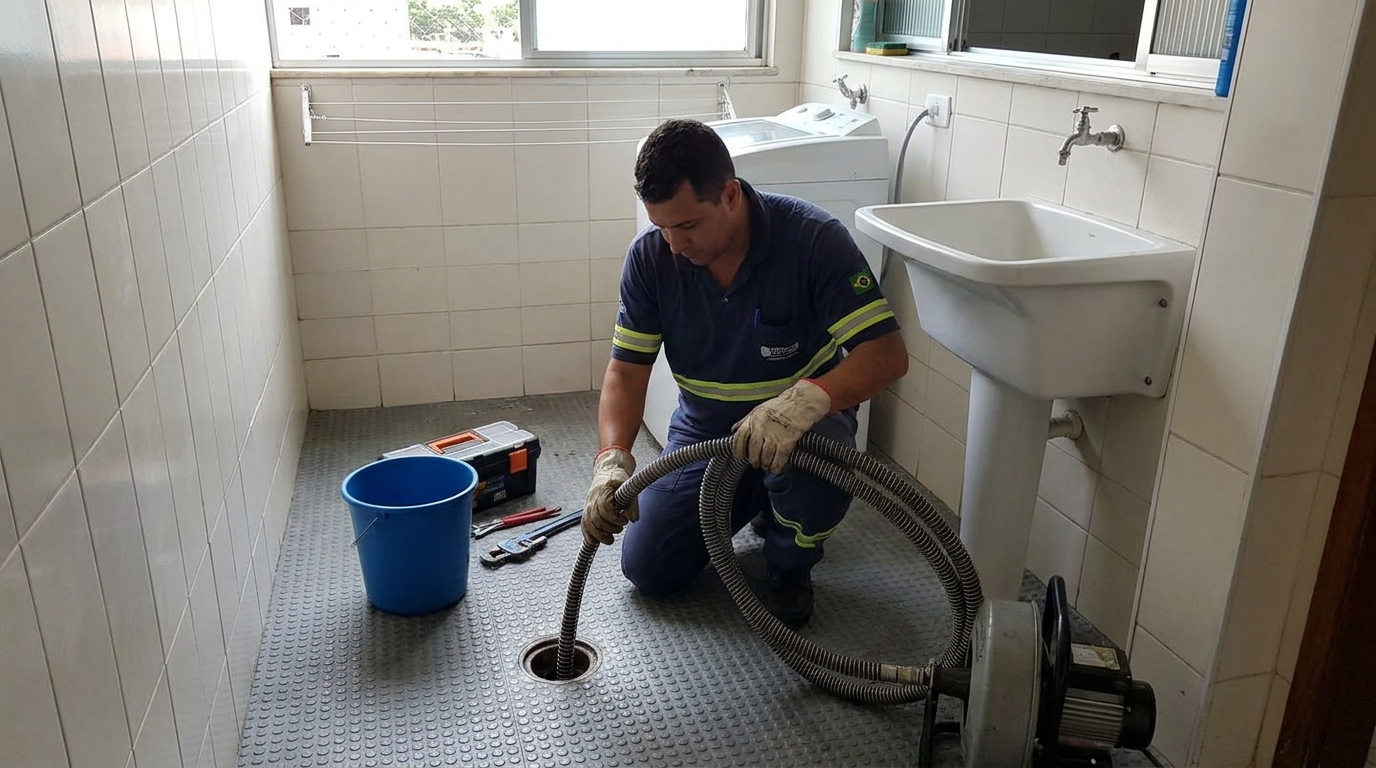 Desentupimento de ralo residencial em Vitória‑ES