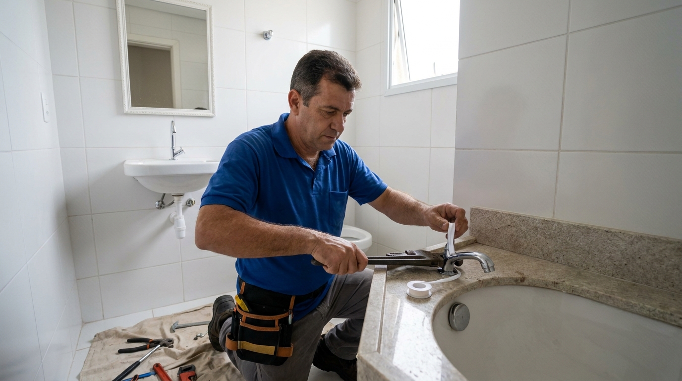 Instalação de torneira de cozinha em Vitória‑ES