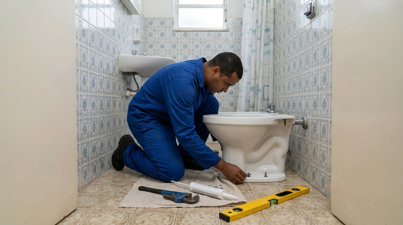 Instalação de vaso sanitário residencial em Vitória‑ES