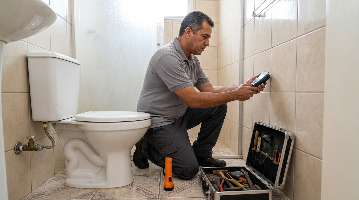 Técnico de caça vazamento com detector em Vitória‑ES